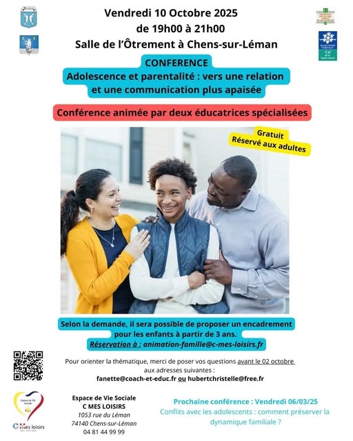 affiche conférence ados et parentalité