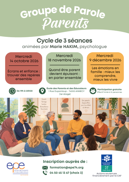 Affiche groupe de paroles parents échanges
