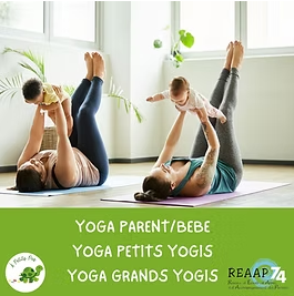 yoga parent enfant figures vert