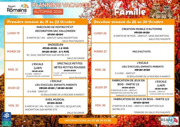 banniere vacances famille automne