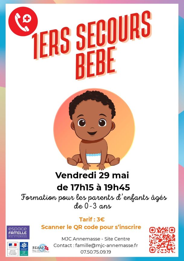 Affiche 1ers secours bébé téléphone