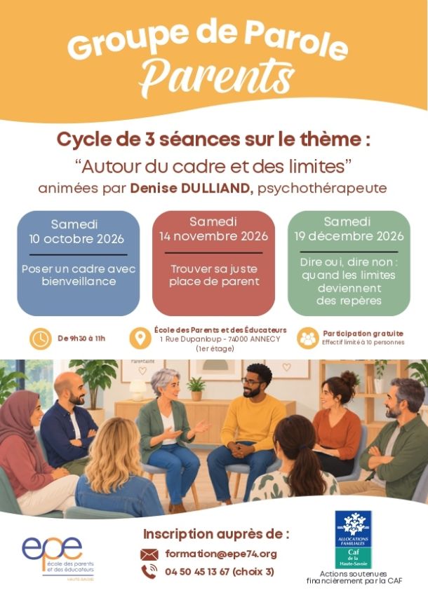 Affiche groupe de paroles parents échanges