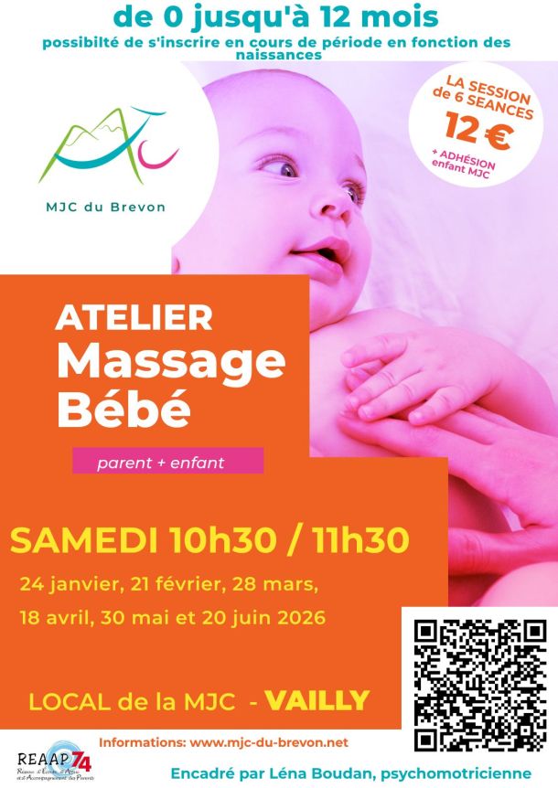 affiche atelier massage bébé